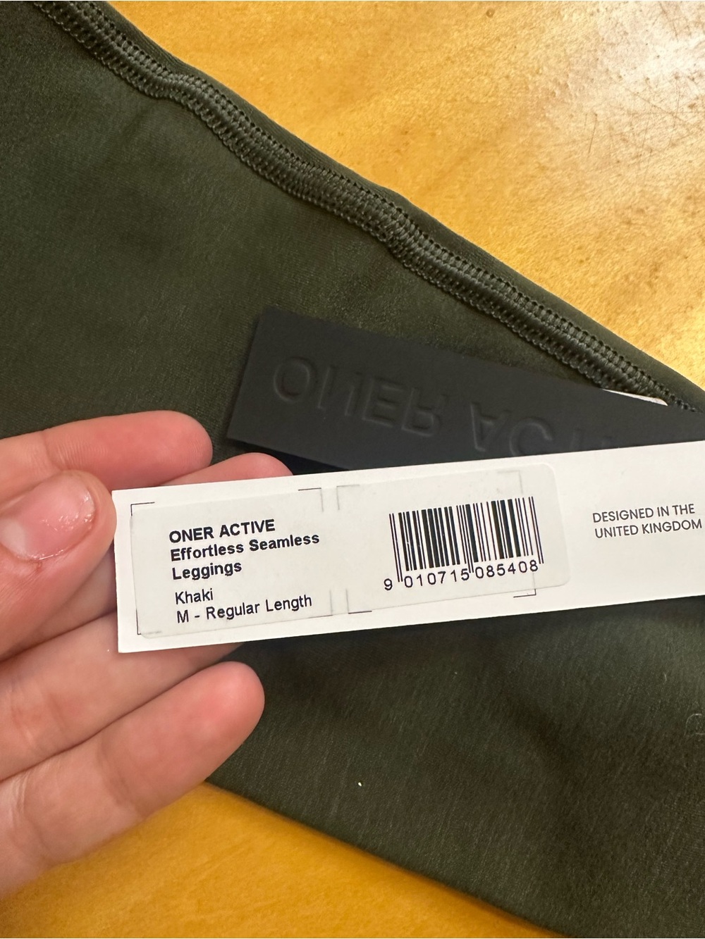 Oner Active Effortless Seamless Leggings Khaki Logo Medium NWT - Picture 3 of 8